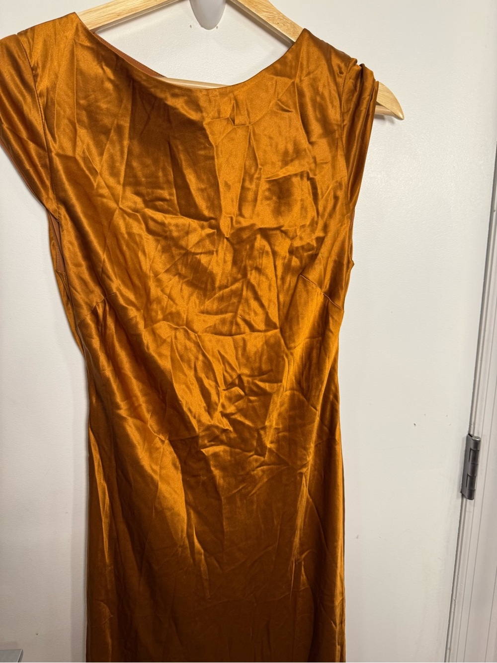 NWT reformation niamh silk maxi dress in copper / size 6 - Picture 4 of 4